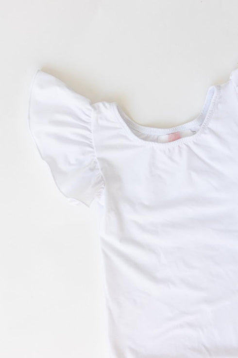 white-s-s-flutter-sleeve-leotard Mila &  Rose - Sophia's Style--4T--5